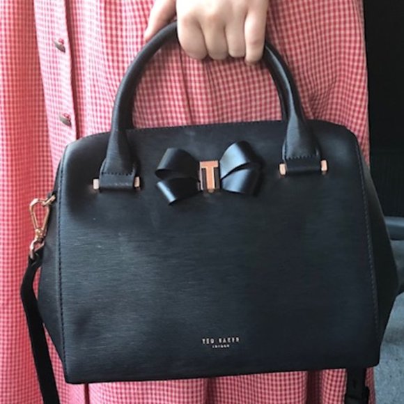 Ted Baker Designer Black Bow Handbag - Picture 4 of 4